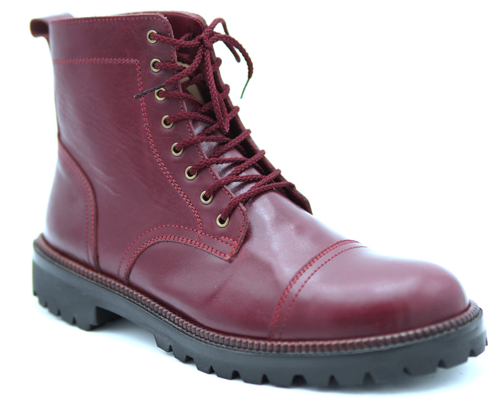 Genuine Leather Cap Toe Boots