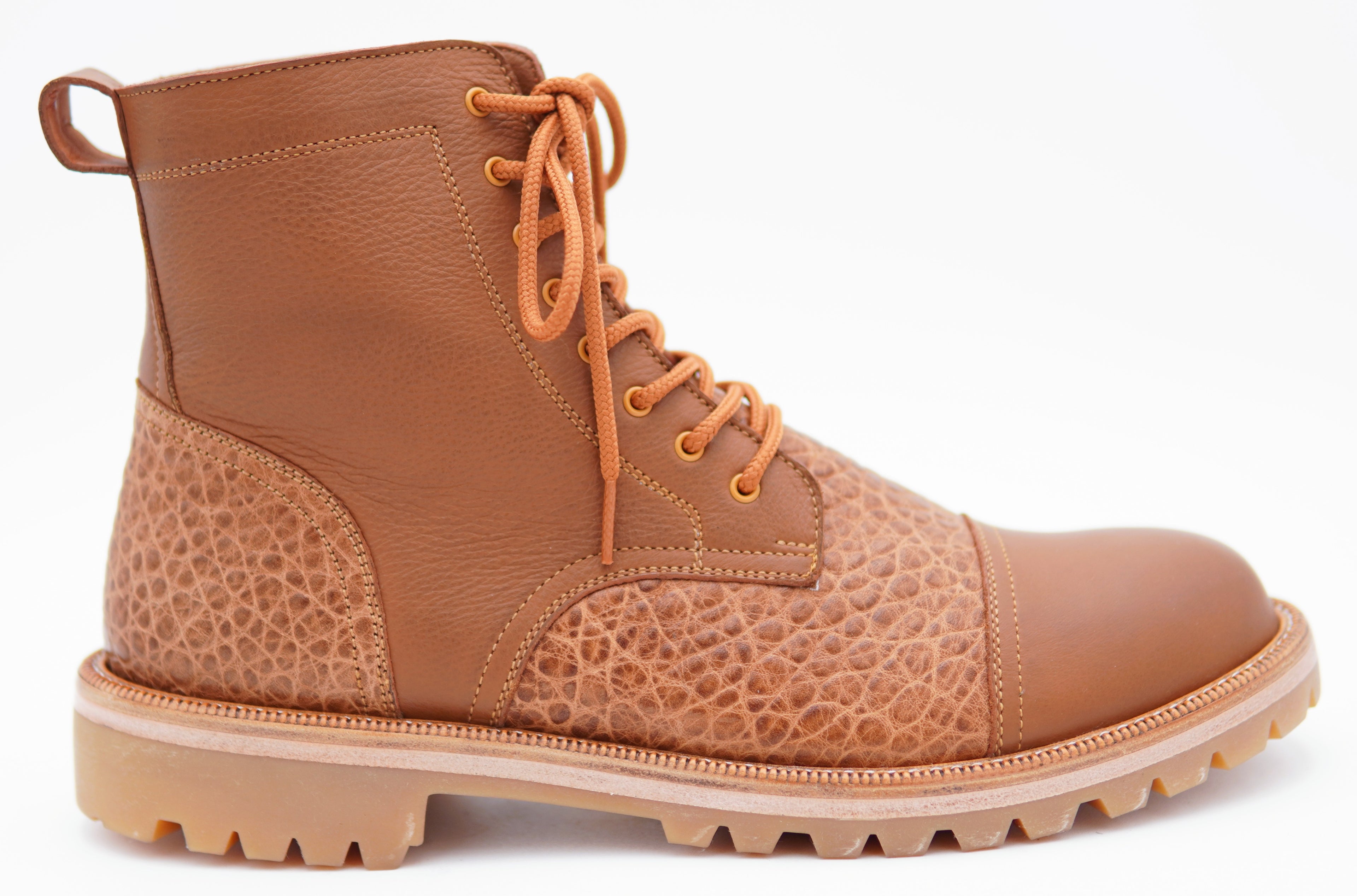 Genuine Buffalo Textured & Leather Cap Toe Boots