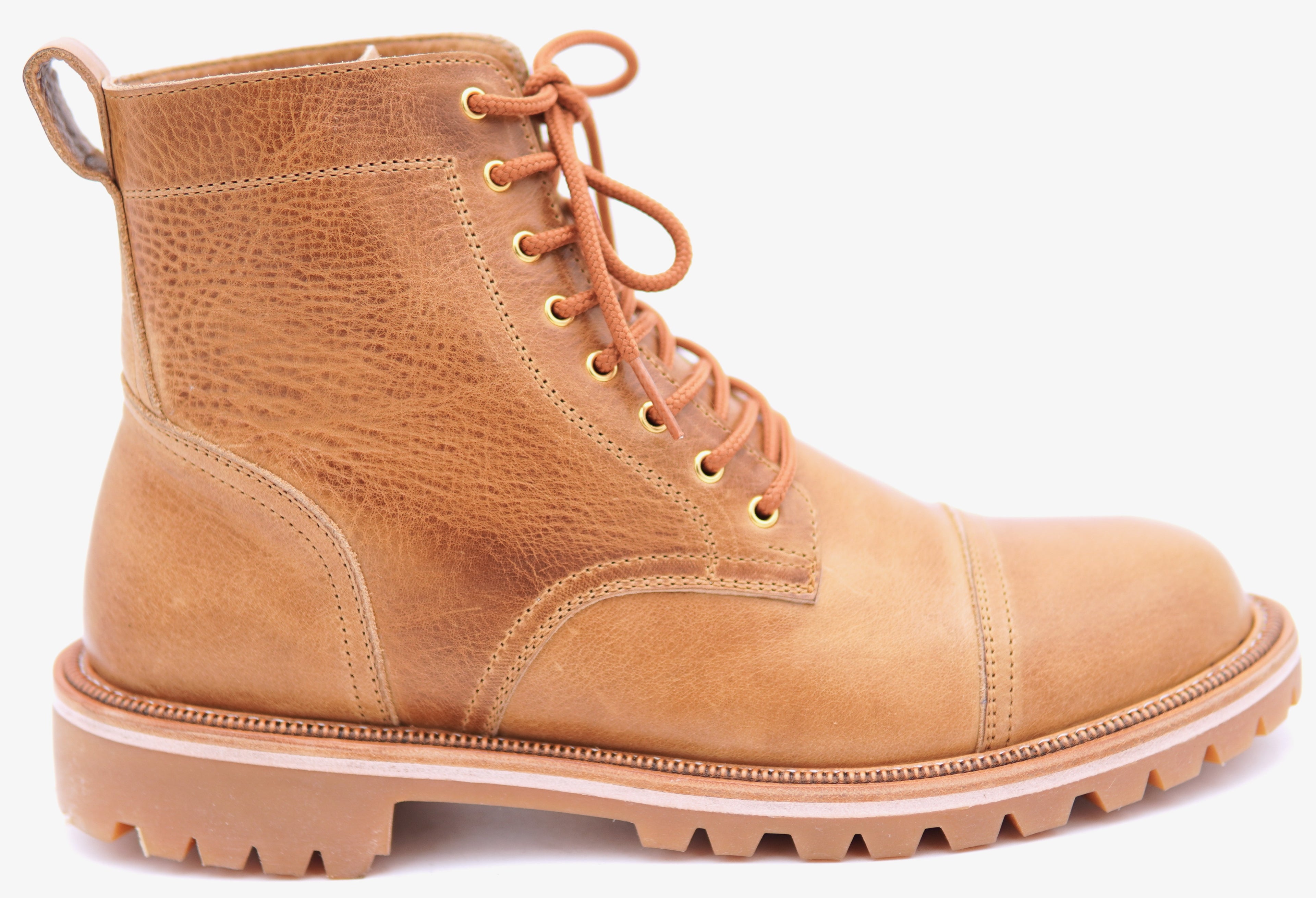 Genuine Leather Cap Toe Boots