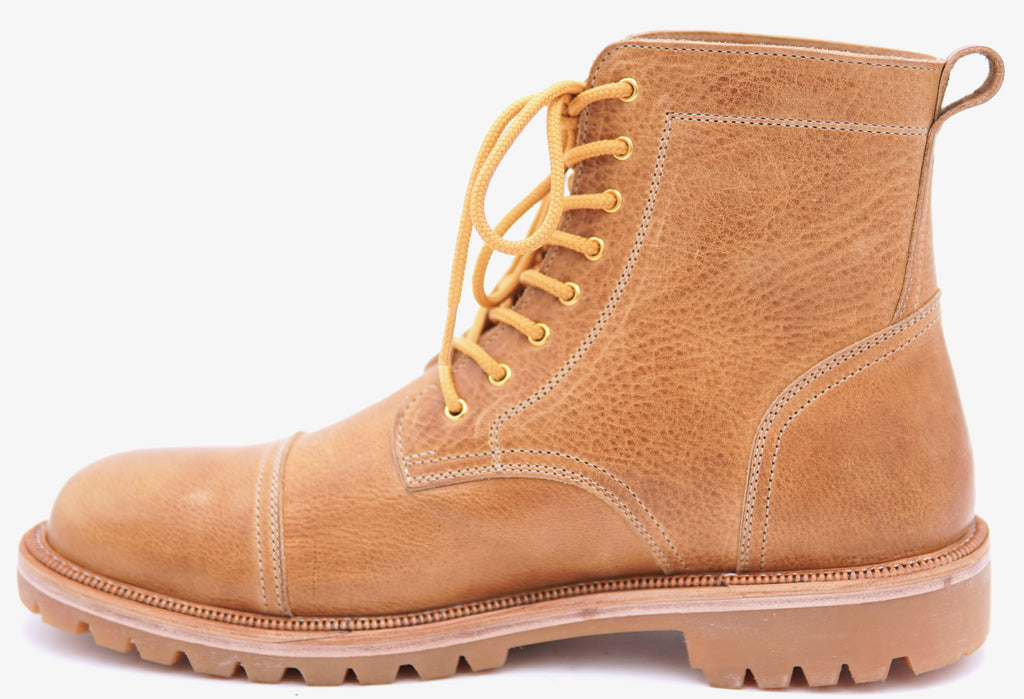 Genuine Leather Cap Toe Boots