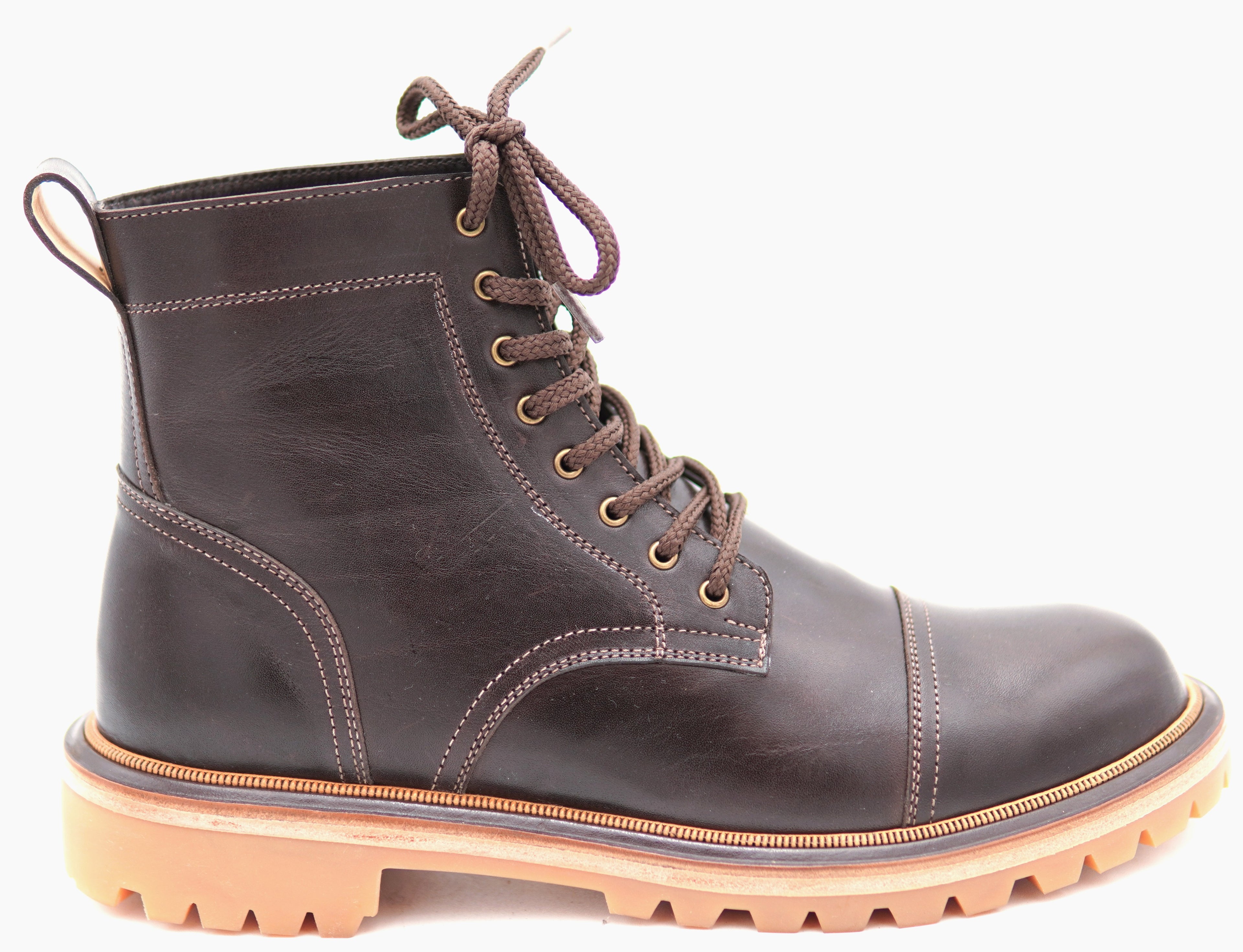 Genuine Leather Cap Toe Boots