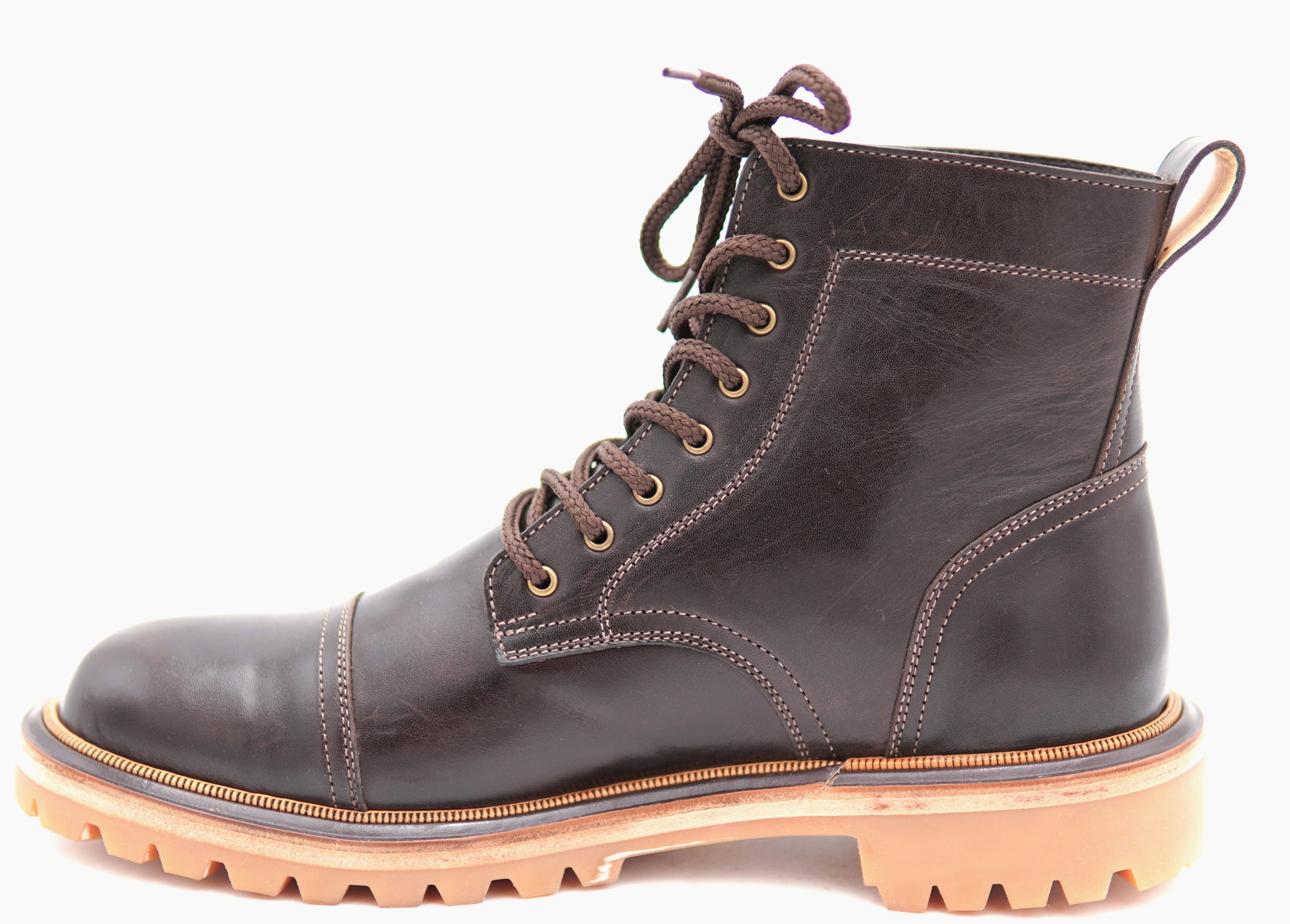 Genuine Leather Cap Toe Boots