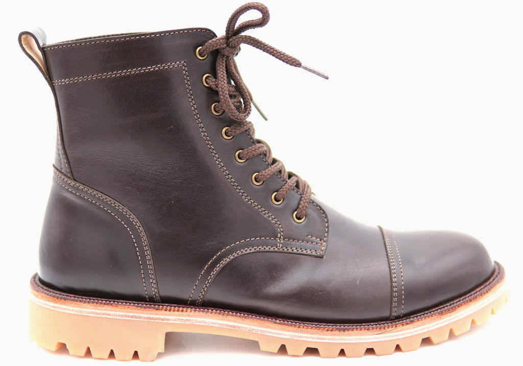 Genuine Leather Cap Toe Boots