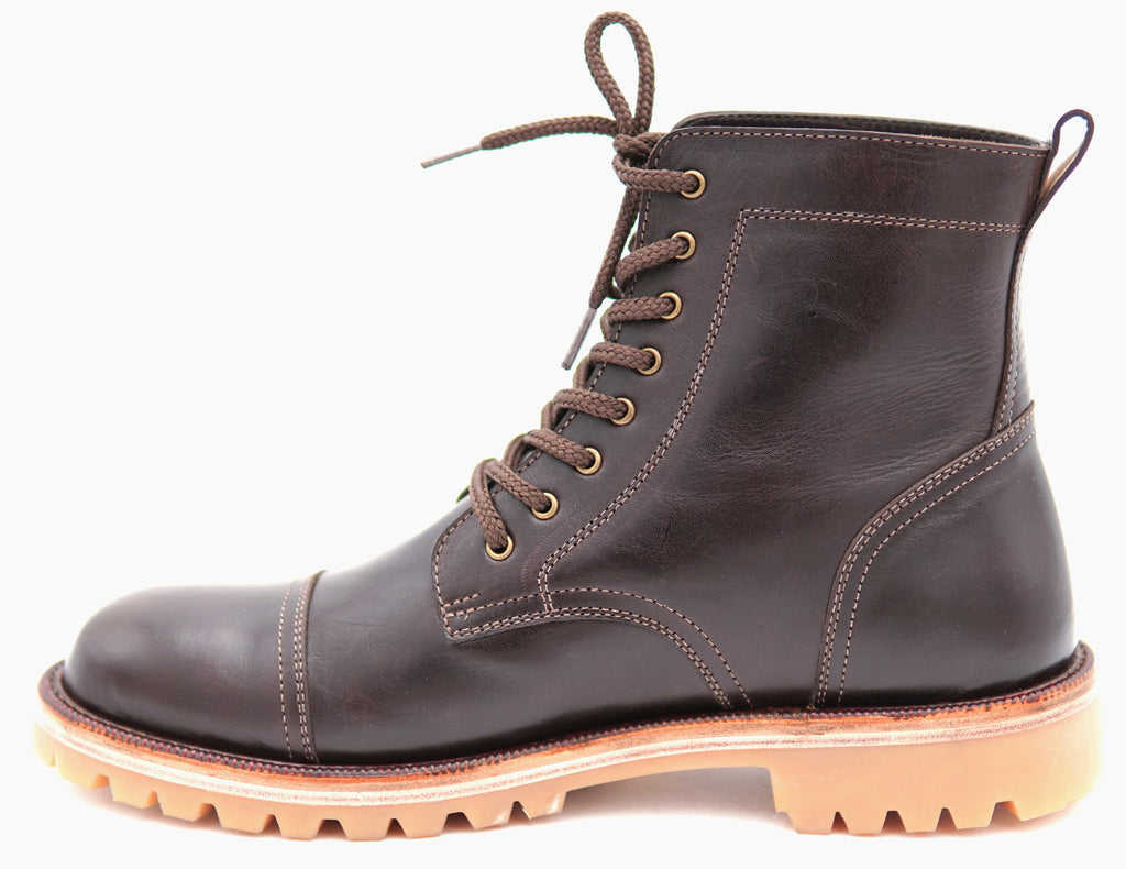 Genuine Leather Cap Toe Boots