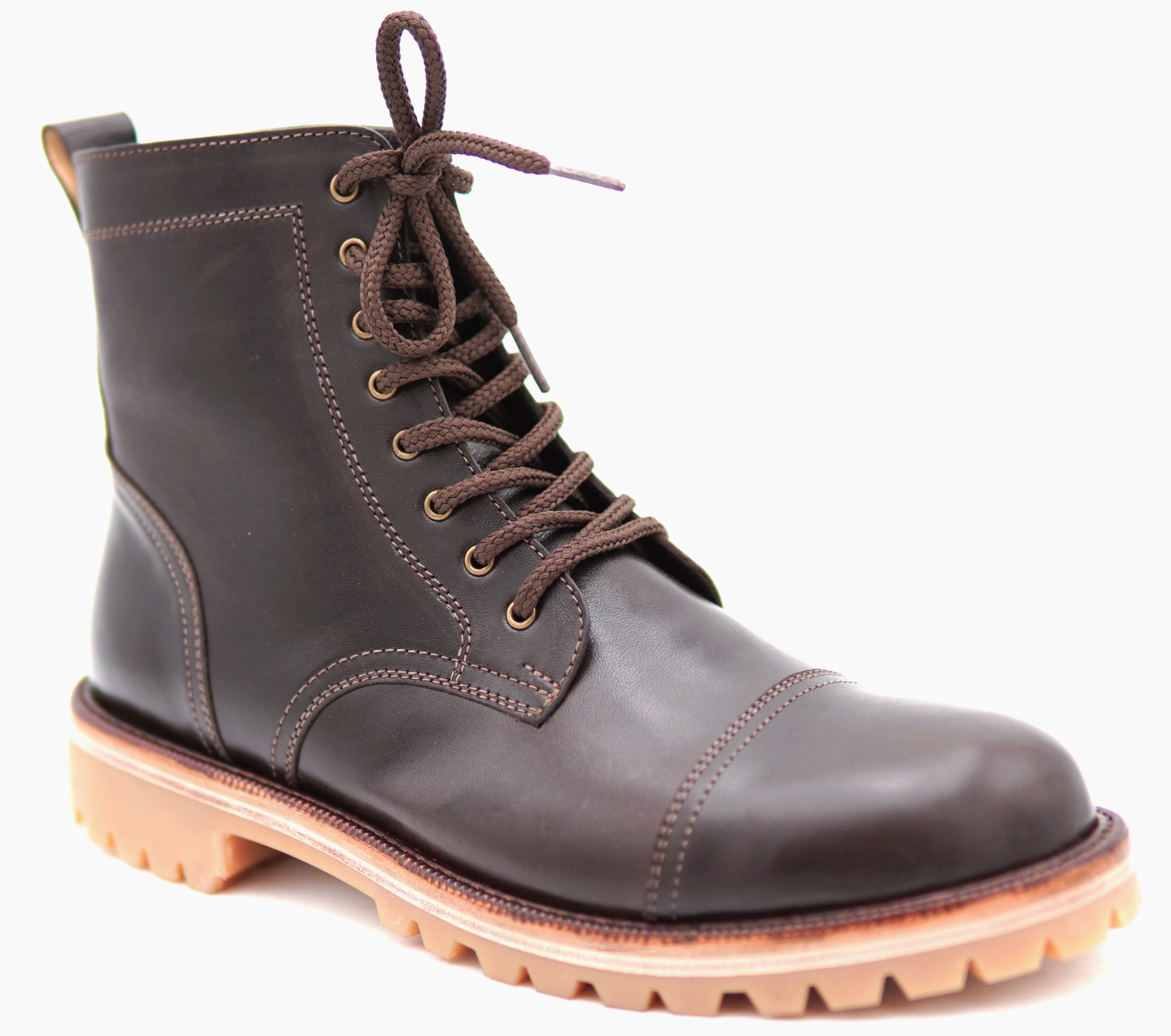 Genuine Leather Cap Toe Boots
