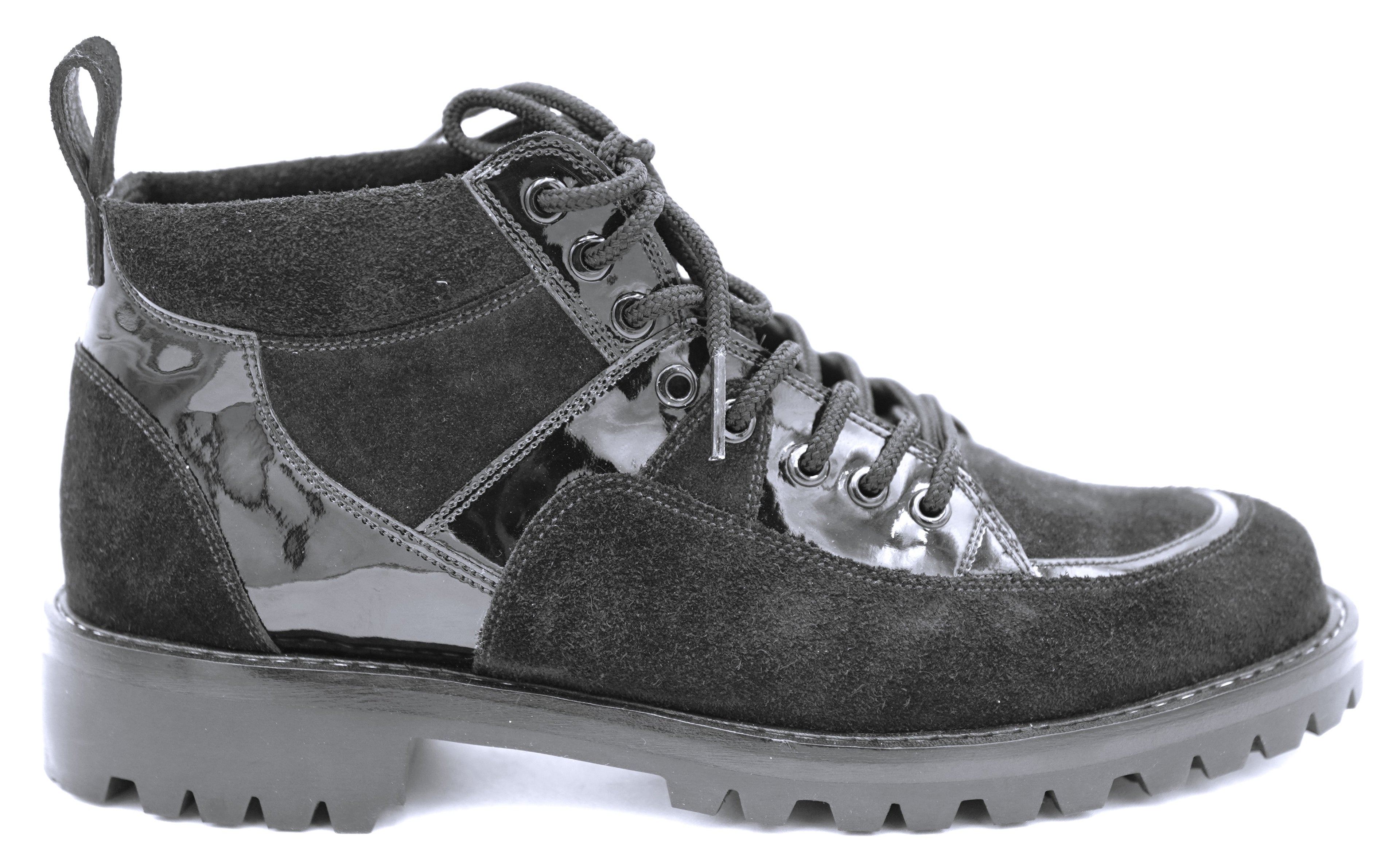 Suede & Patent Leather Boots 8.5-US Men's