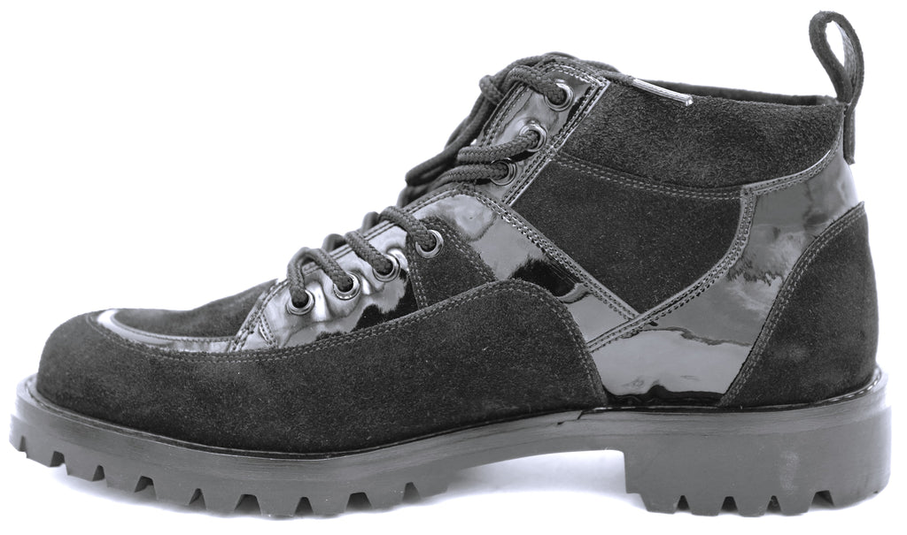 Suede & Patent Leather Boots 8.5-US Men's
