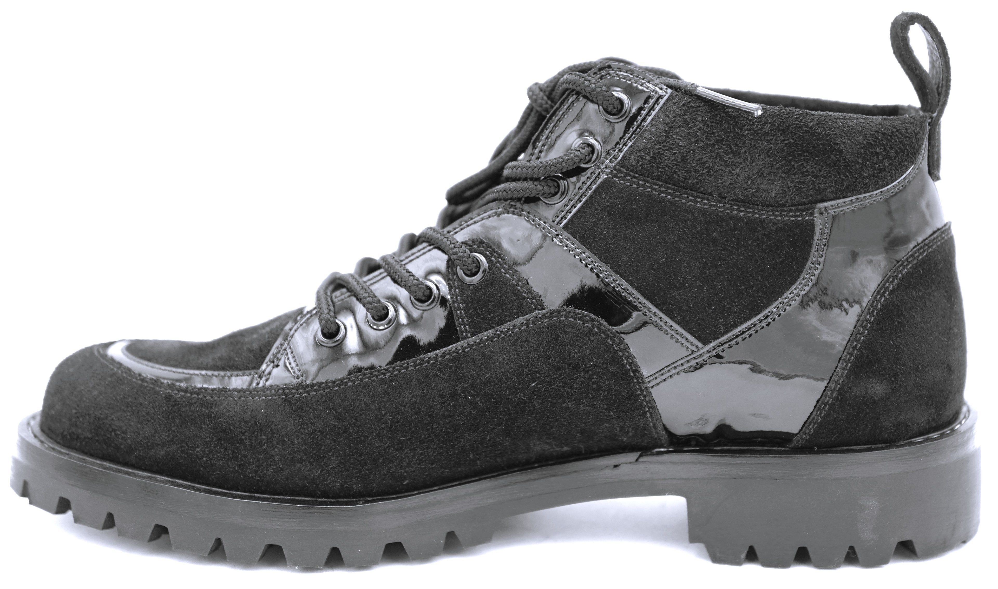 Suede & Patent Leather Boots 8.5-US Men's