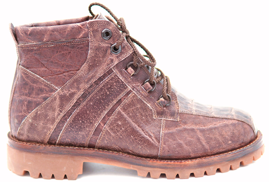 Genuine Alligator & Buffalo Textured Combat Boots