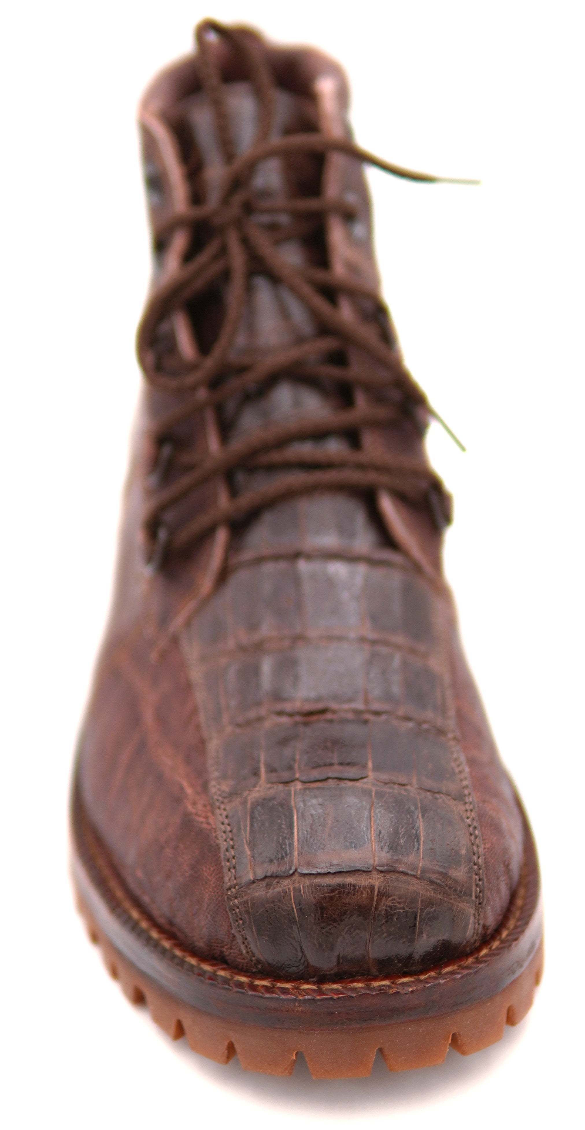 Genuine Alligator & Buffalo Textured Combat Boots