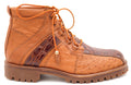 Genuine Ostrich & Alligator Belly Combat Boots