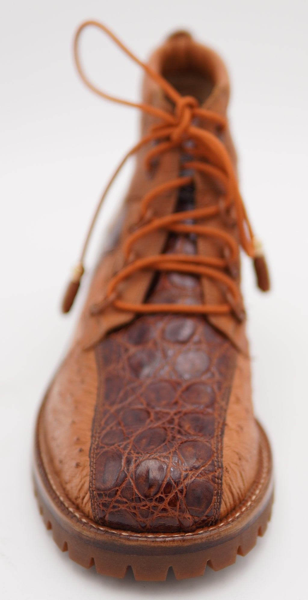 Genuine Ostrich & Alligator Belly Combat Boots