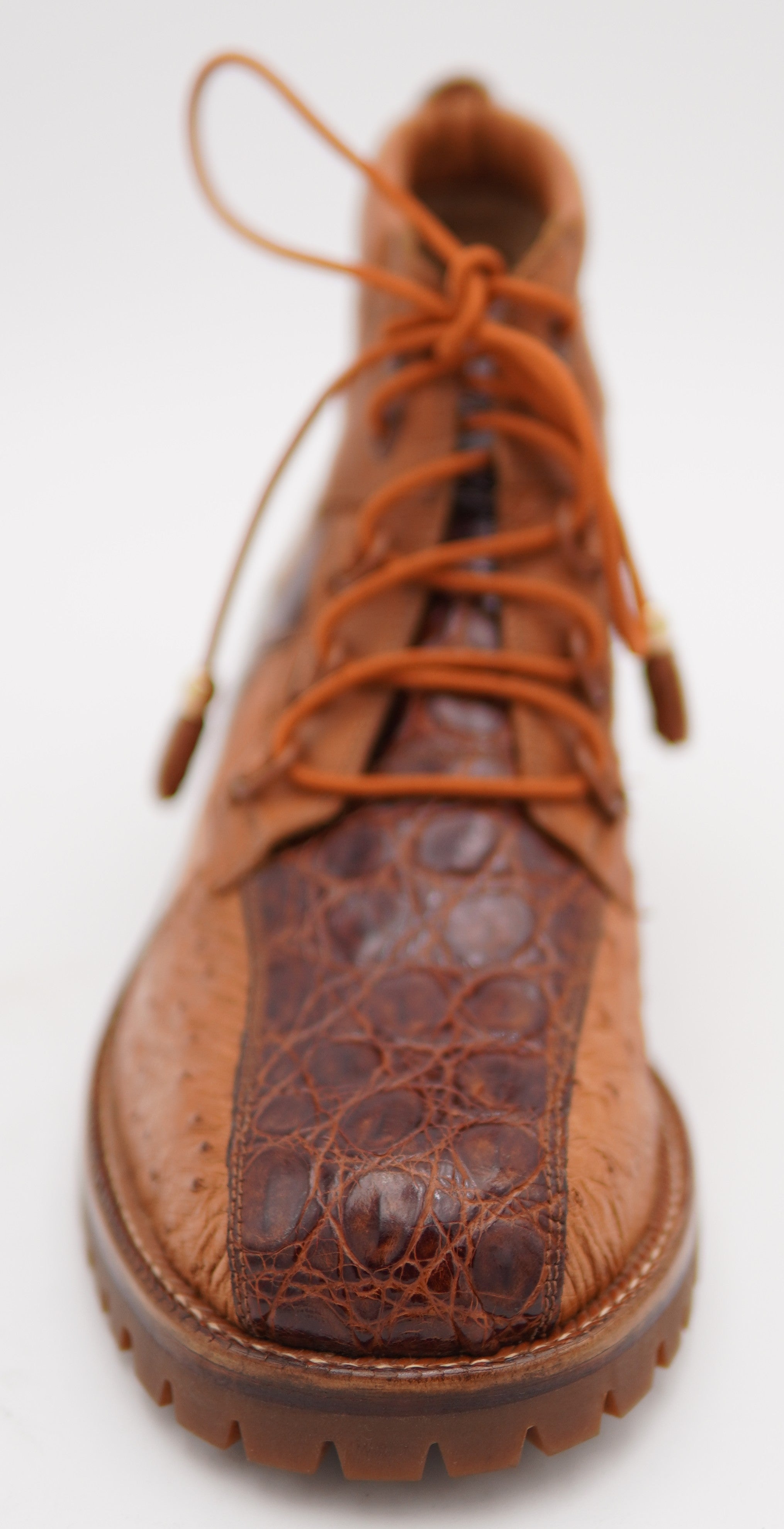 Genuine Ostrich & Alligator Belly Combat Boots
