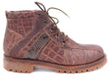 Genuine Alligator & Buffalo Textured Combat Boots