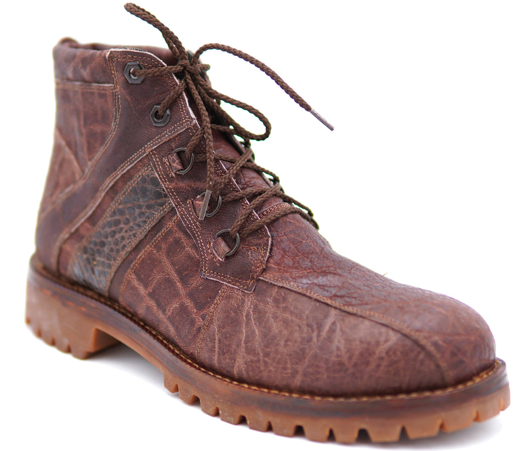 Genuine Alligator & Buffalo Textured Combat Boots