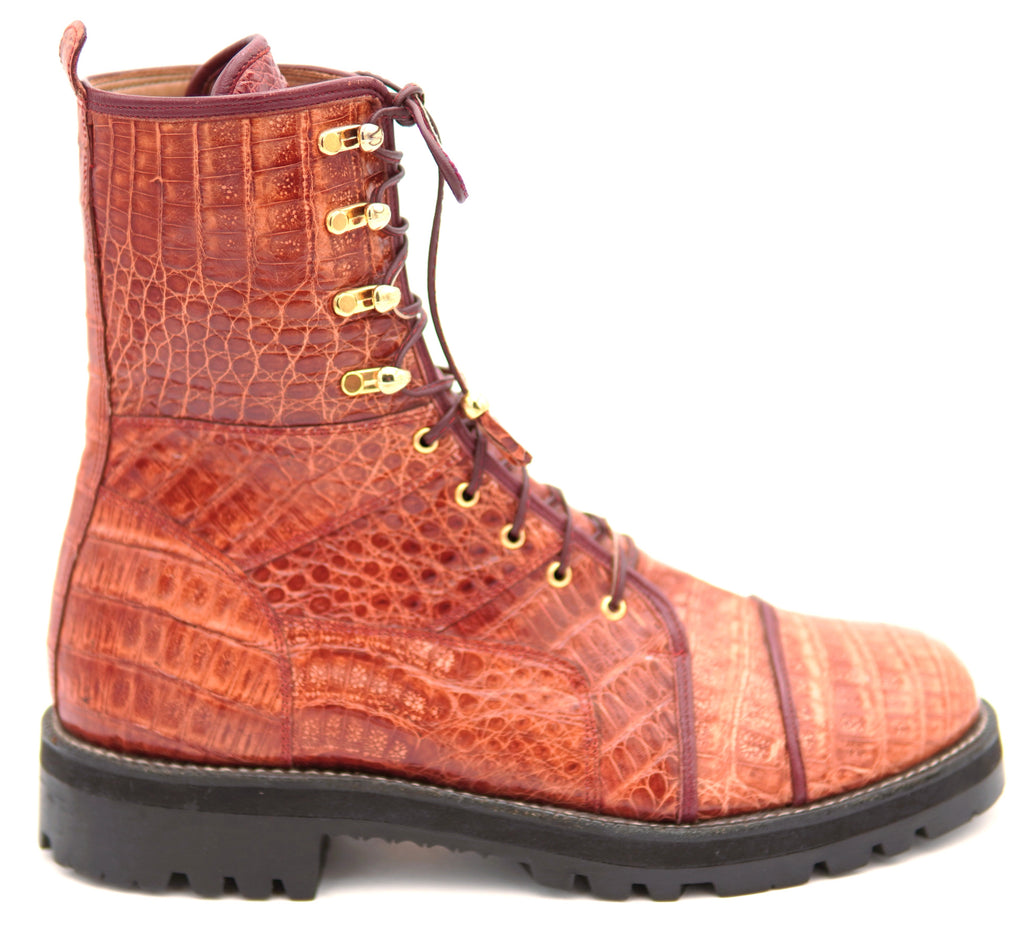 Genuine Full Alligator Belly Combat Boots