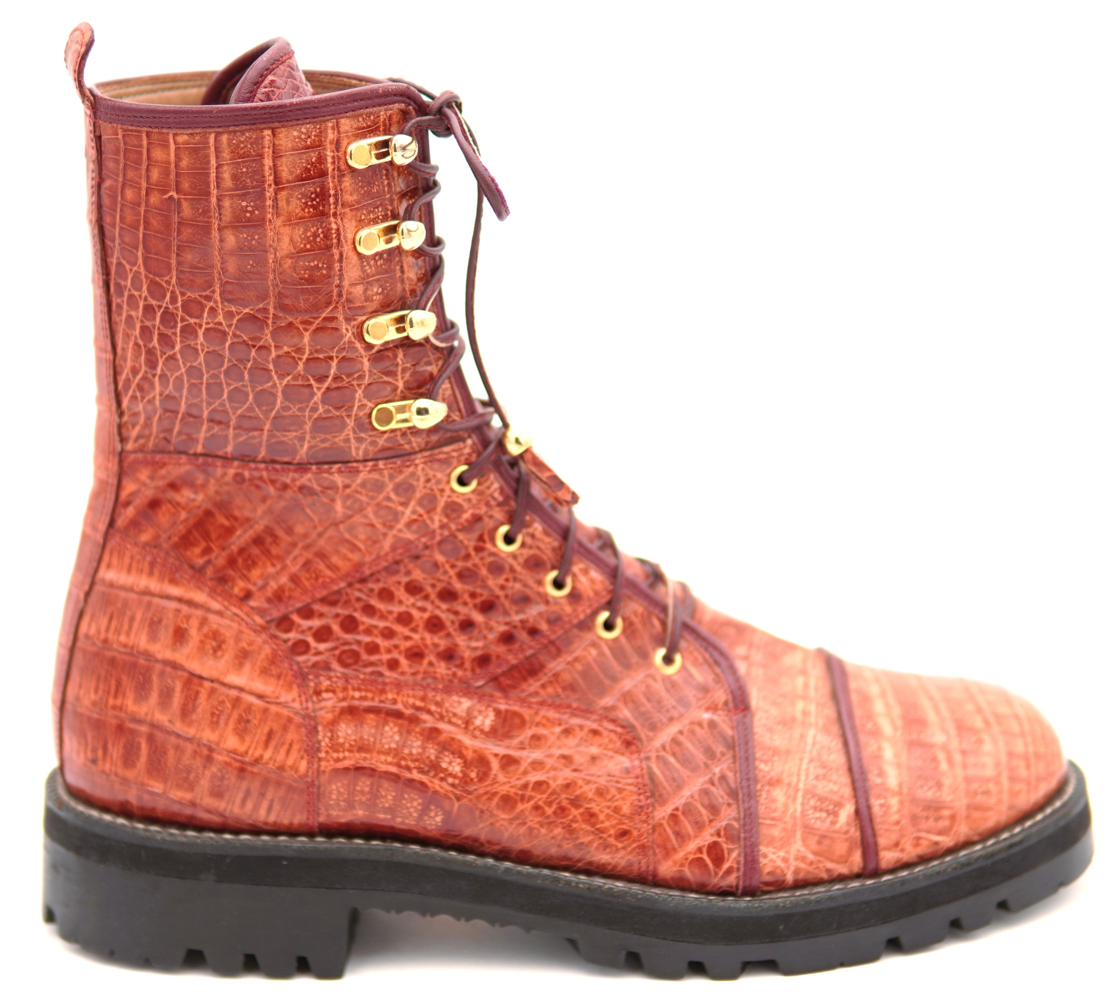 Genuine Full Alligator Belly Combat Boots