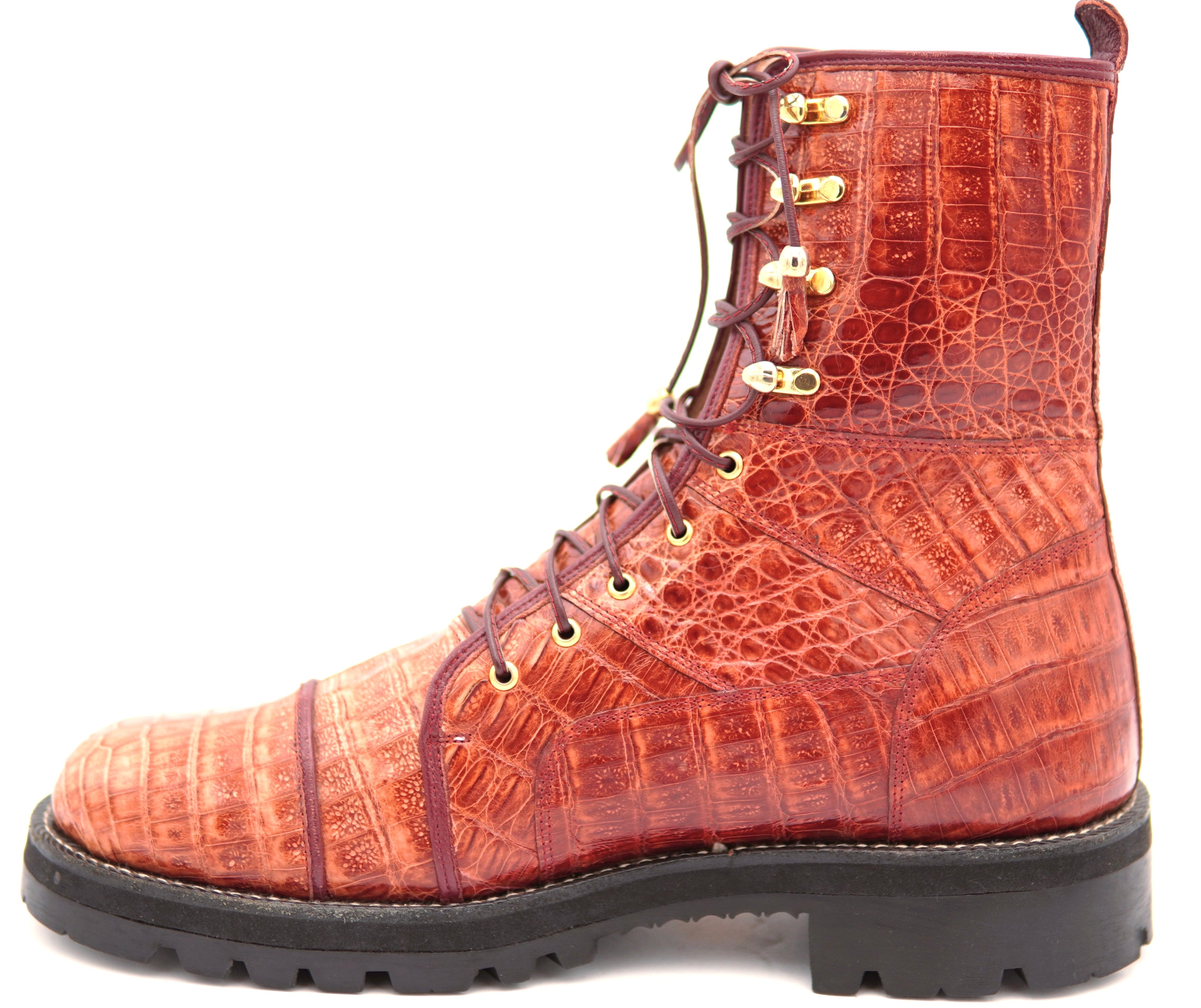 Genuine Full Alligator Belly Combat Boots