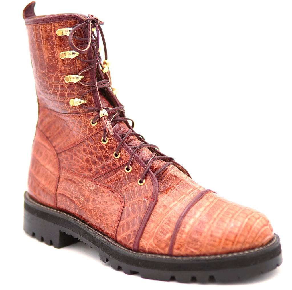 Genuine Full Alligator Belly Combat Boots