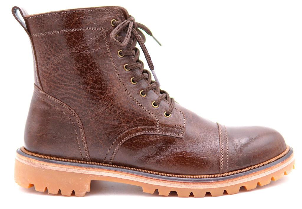 Genuine Leather Cap Toe Boots