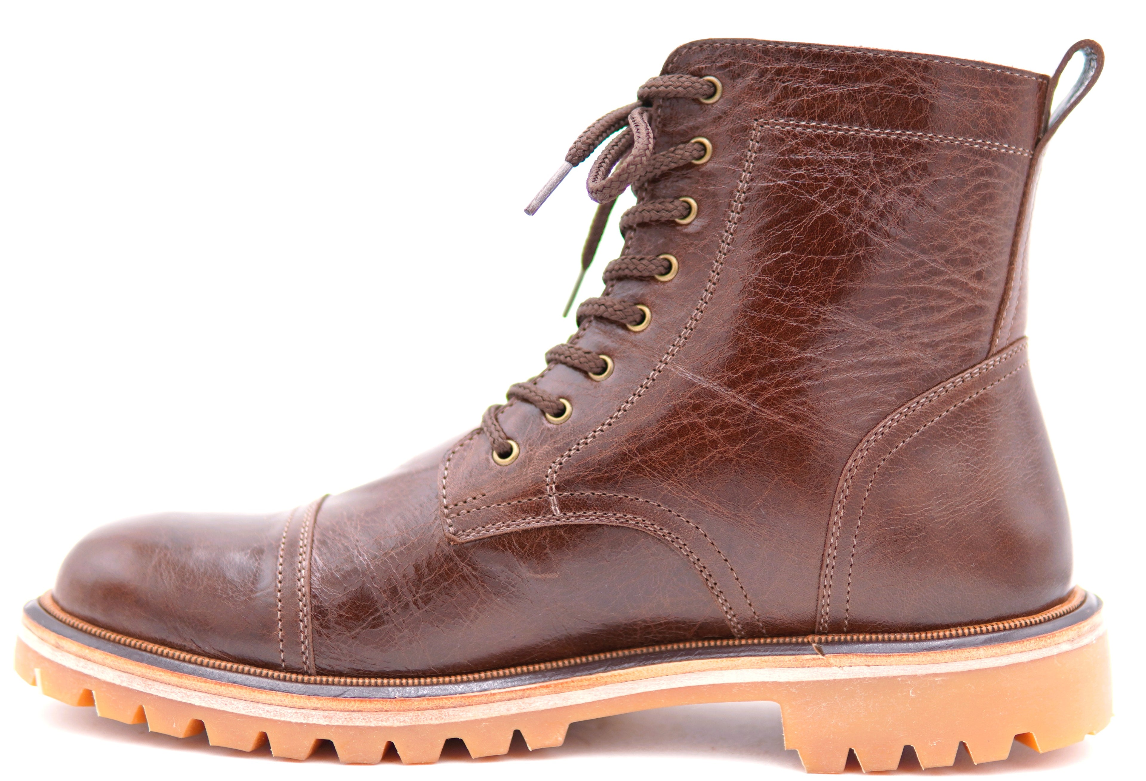 Genuine Leather Cap Toe Boots