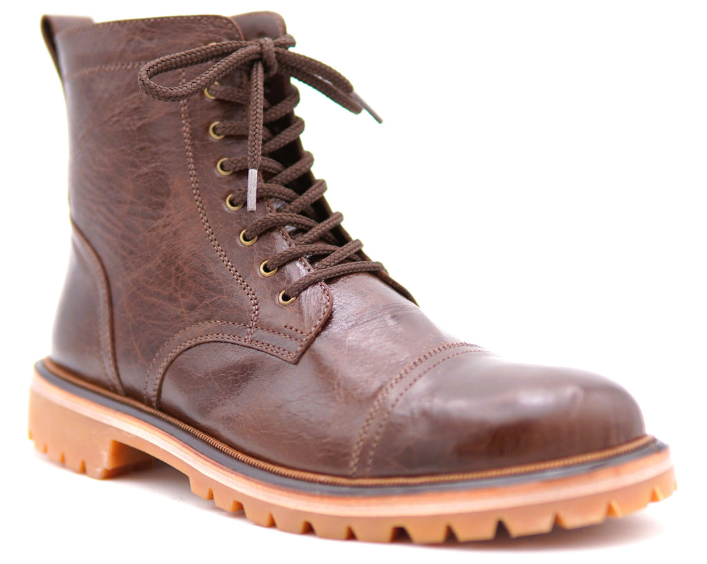 Genuine Leather Cap Toe Boots