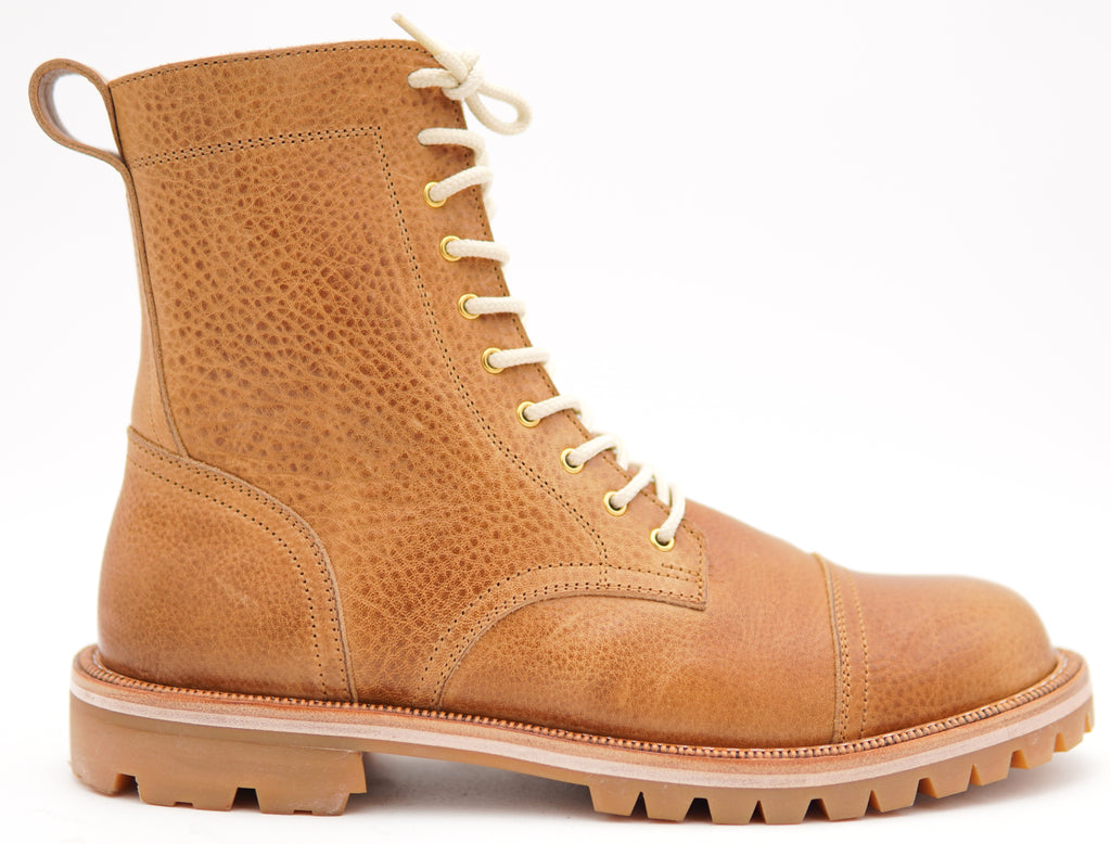 Genuine Leather Cap Toe Boots