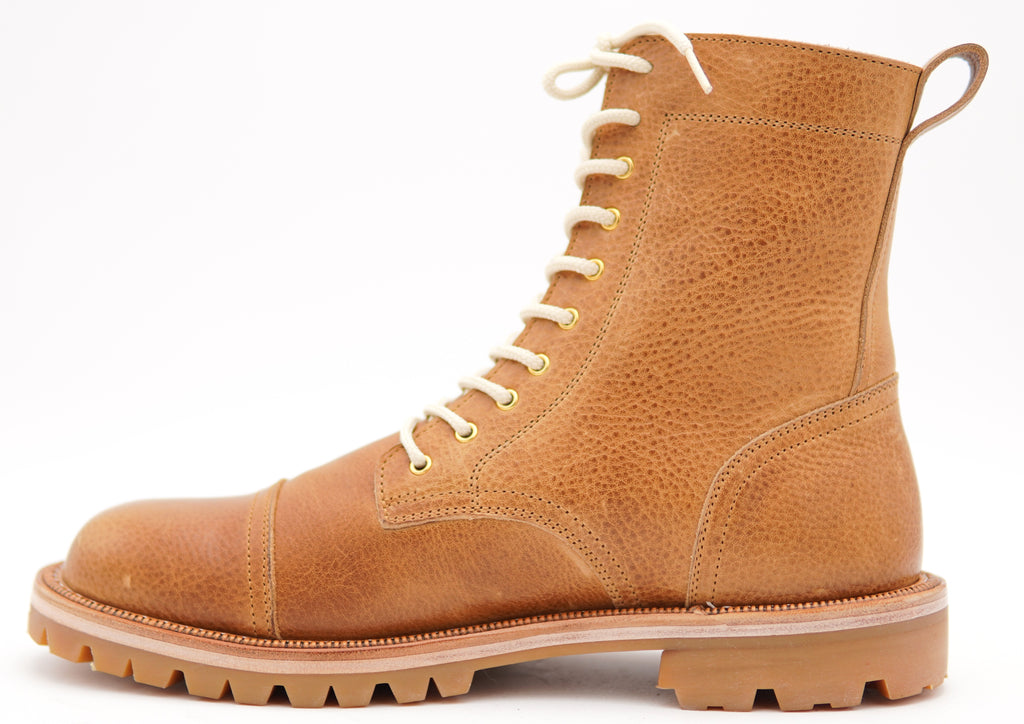 Genuine Leather Cap Toe Boots