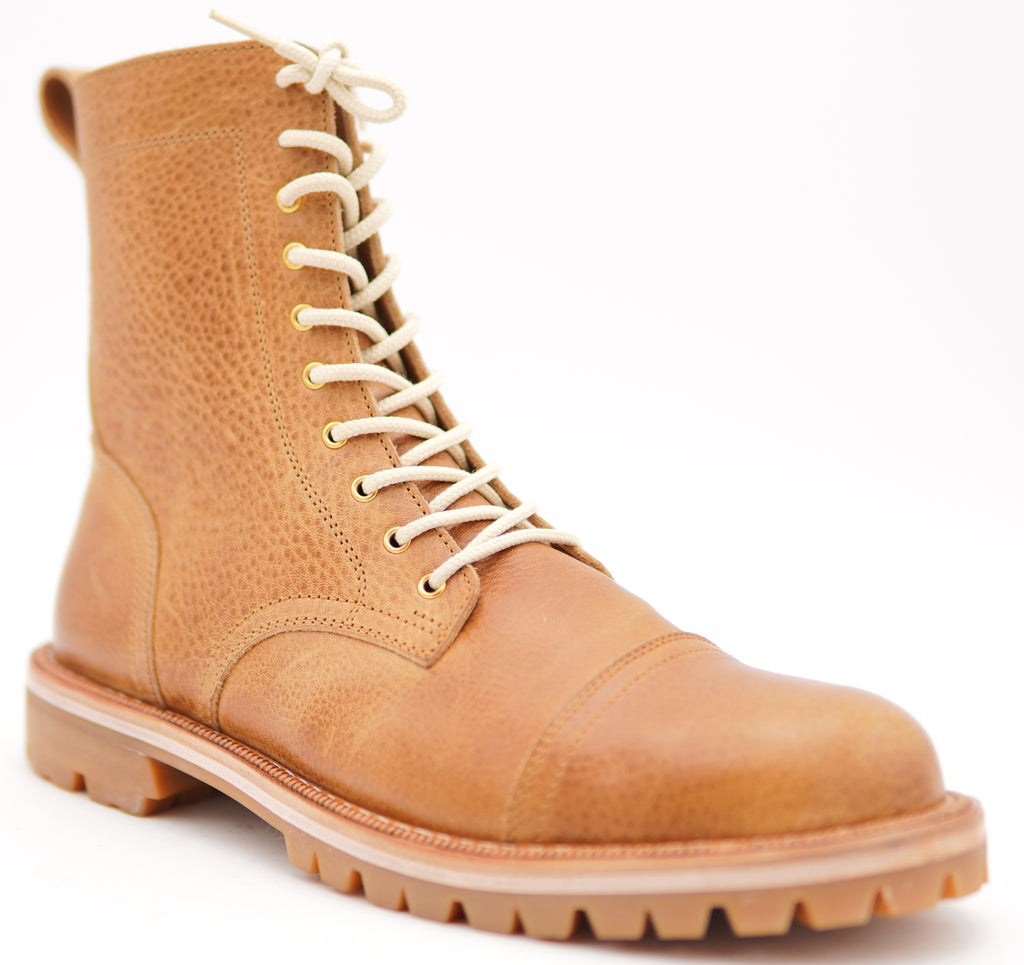 Genuine Leather Cap Toe Boots