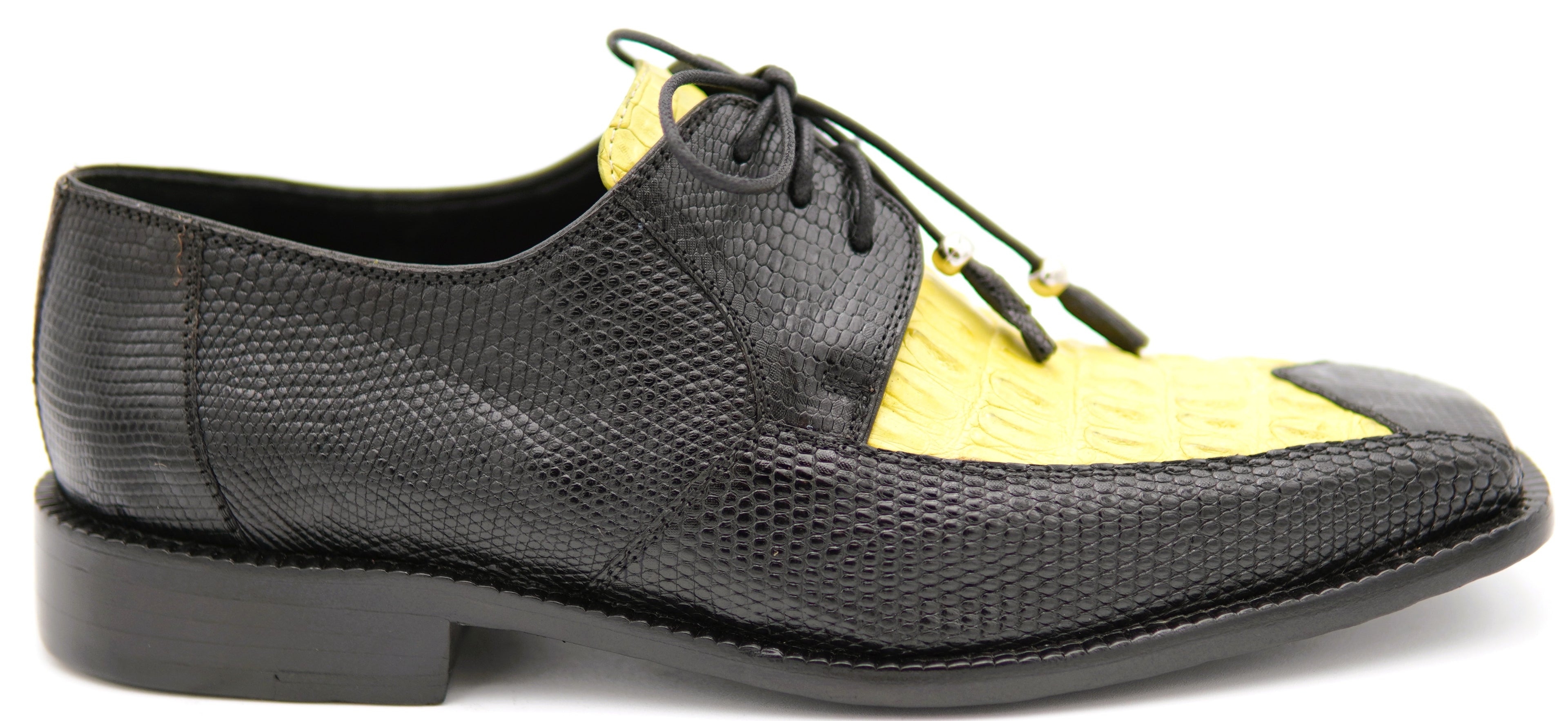 007 Black Lizard & Yellow HB Caiman Dress Shoe