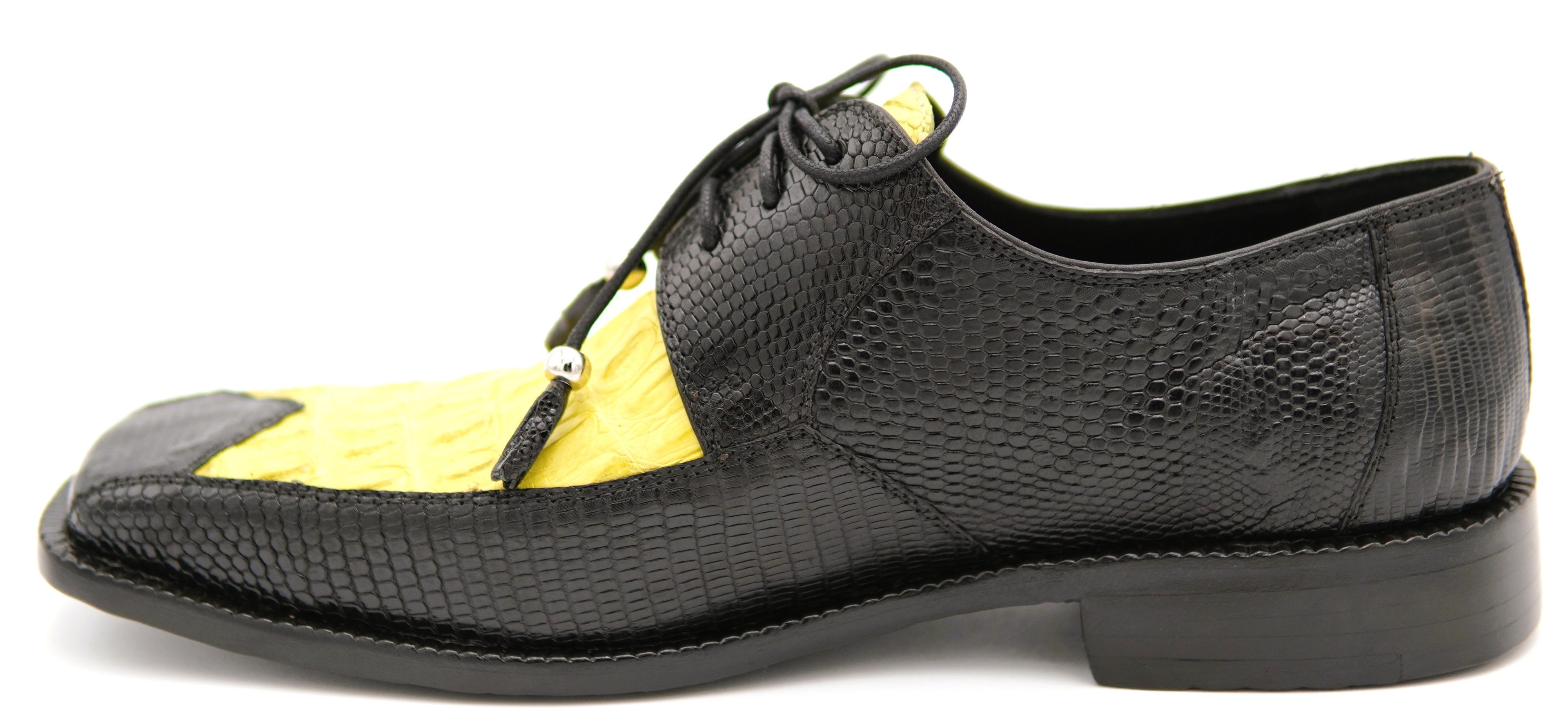 007 Black Lizard & Yellow HB Caiman Dress Shoe