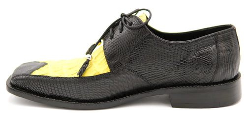 007 Black Lizard & Yellow HB Caiman Dress Shoe