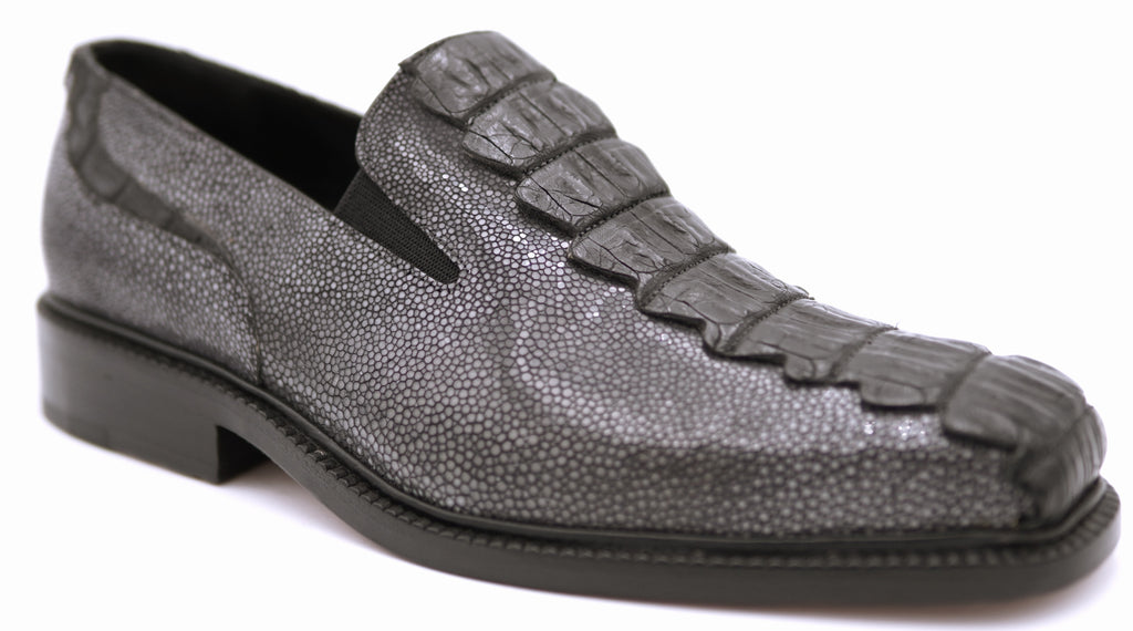 Sanded Stingray & Caiman HB Loafers