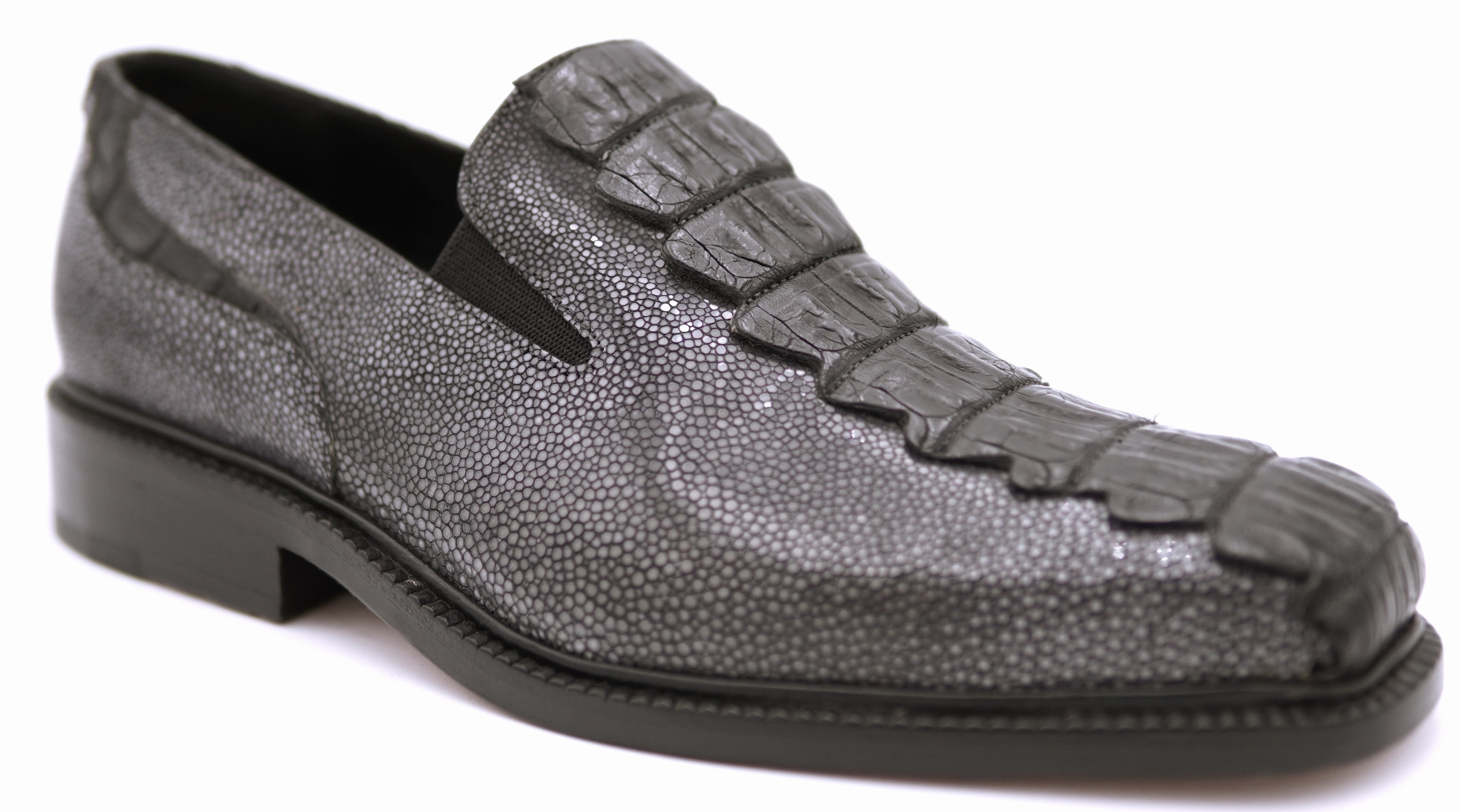 Sanded Stingray & Caiman HB Loafers
