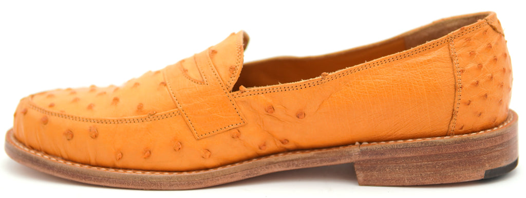 Genuine Cognac Ostrich Loafers