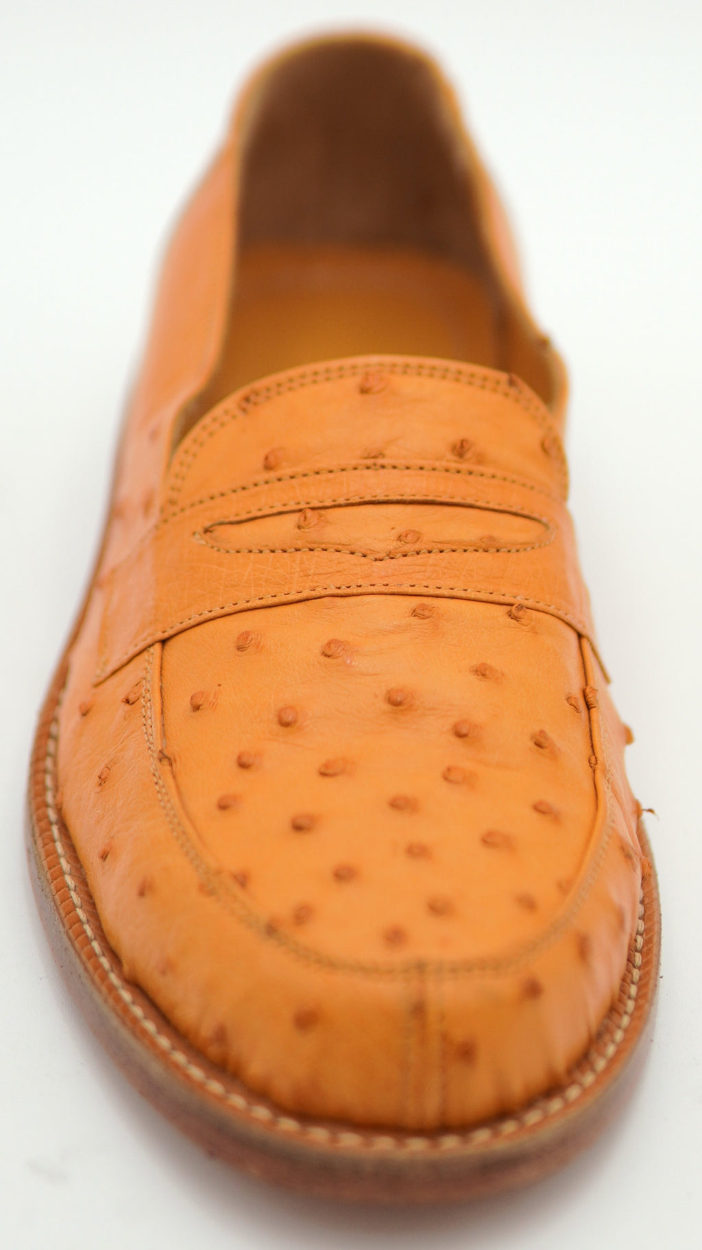 Genuine Cognac Ostrich Loafers