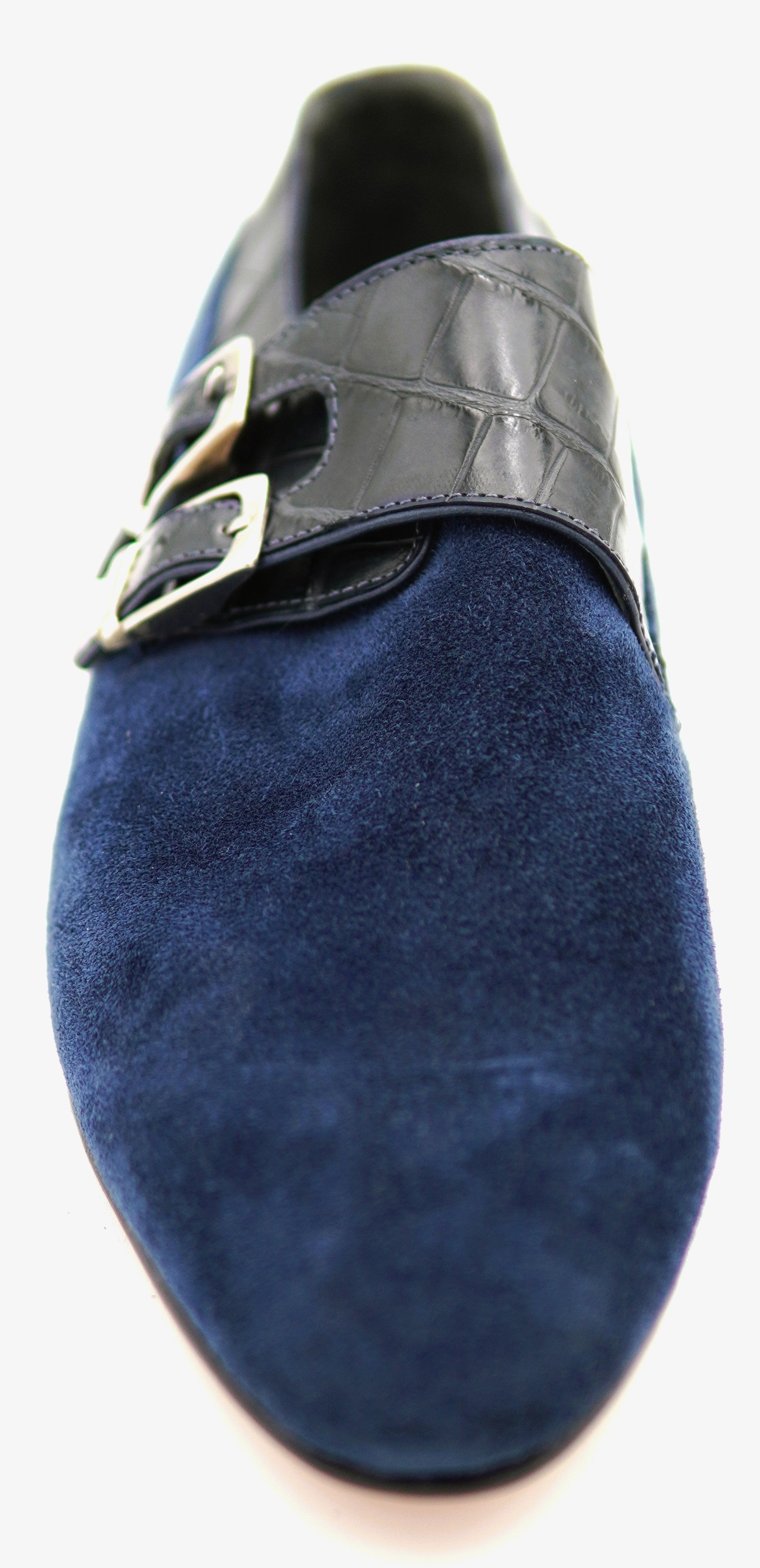 Suede & Alligator Monk Strap Dress Shoe