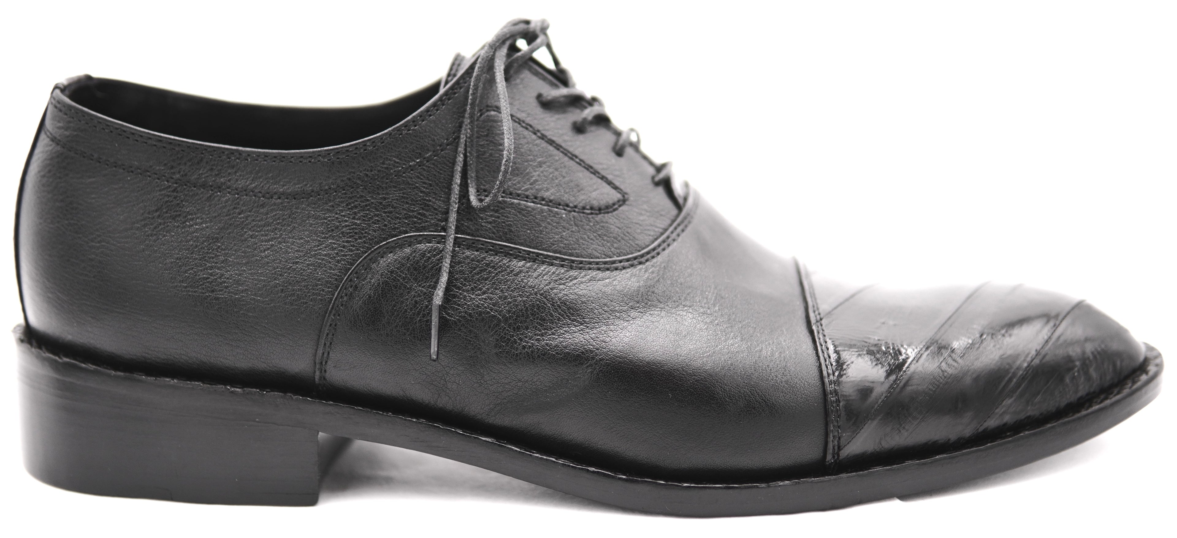Leather & Eel Cap Toe Dress Shoe