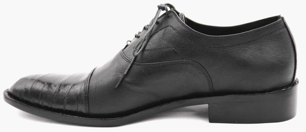 Leather & Eel Cap Toe Dress Shoe