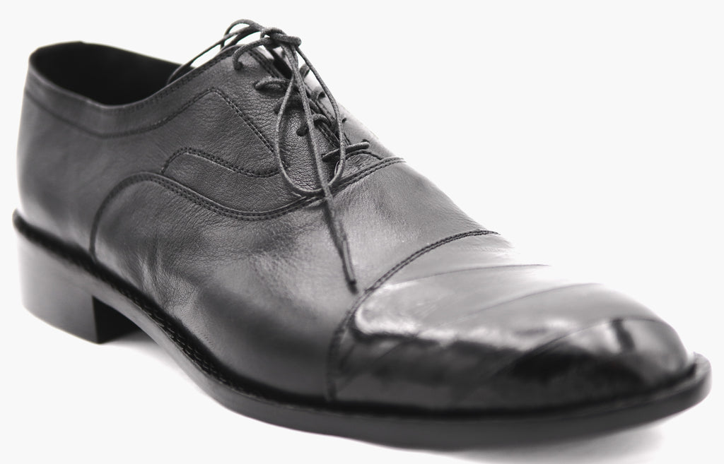 Leather & Eel Cap Toe Dress Shoe