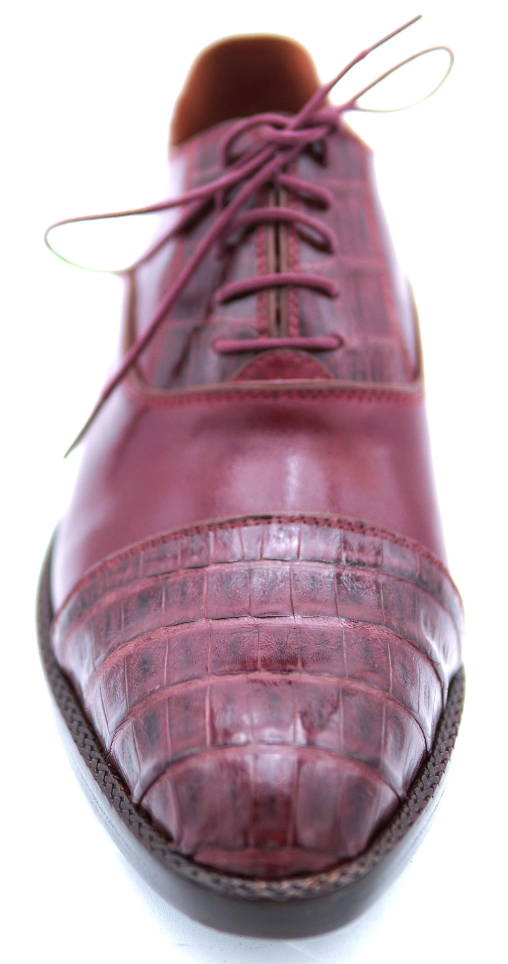 Genuine Leather & Caiman Cap Toe Dress Shoe