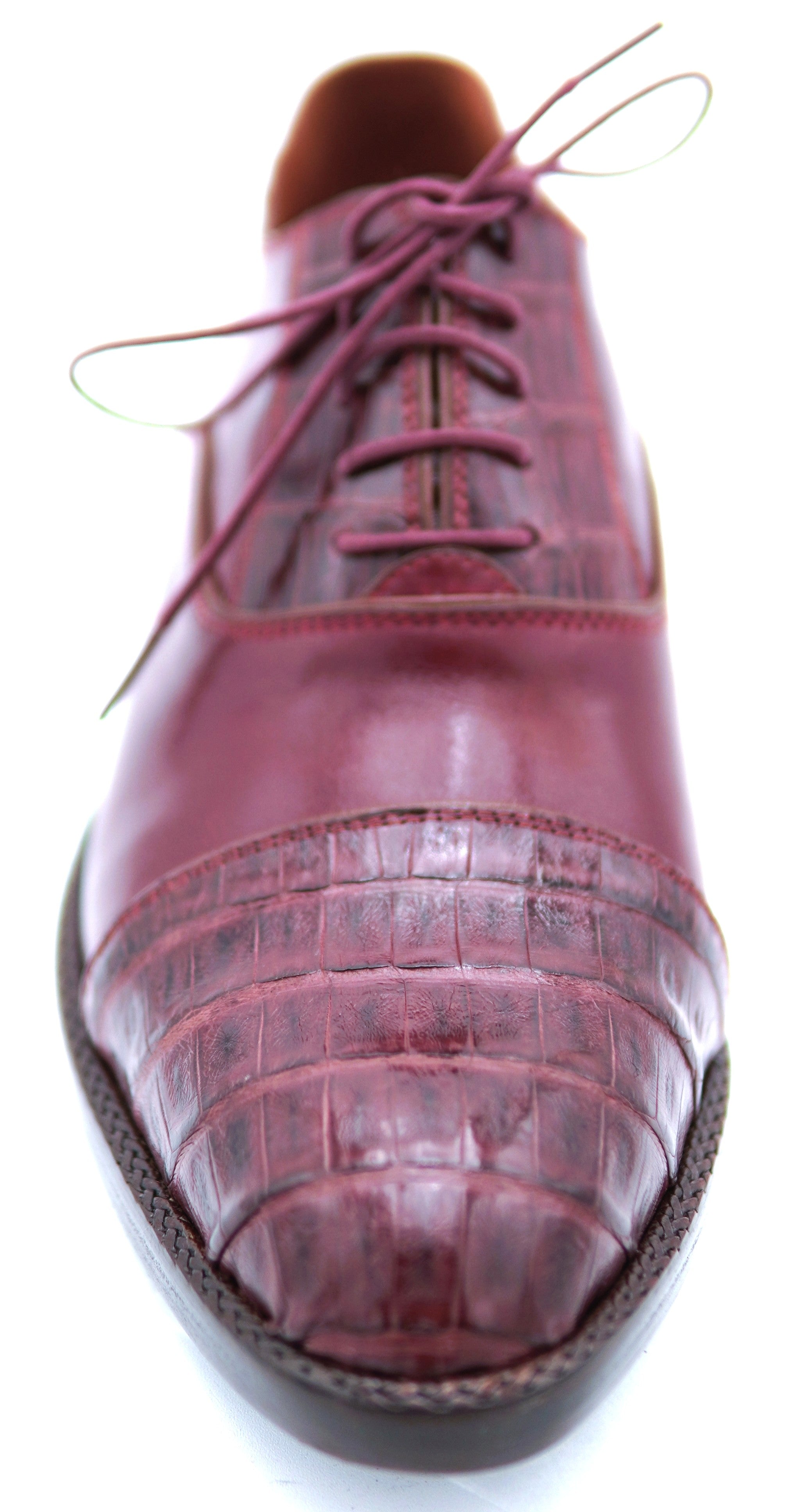Genuine Leather & Caiman Cap Toe Dress Shoe