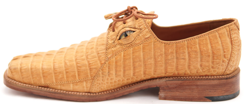Genuine Caiman Tail with Eyes Dress Shoe
