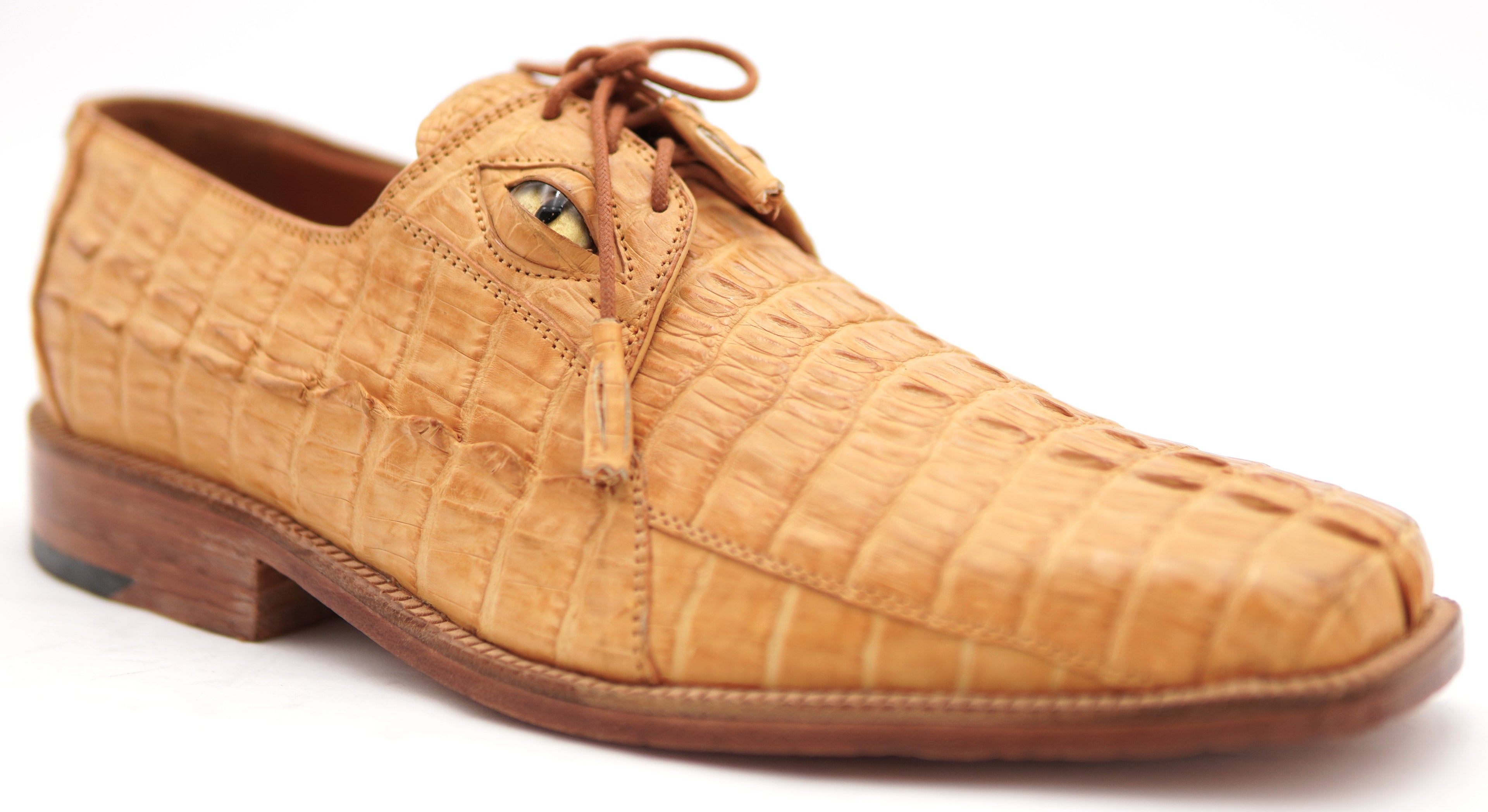 Genuine Caiman Tail with Eyes Dress Shoe