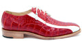 Genuine Wine Red & White Alligator Dress Shoe