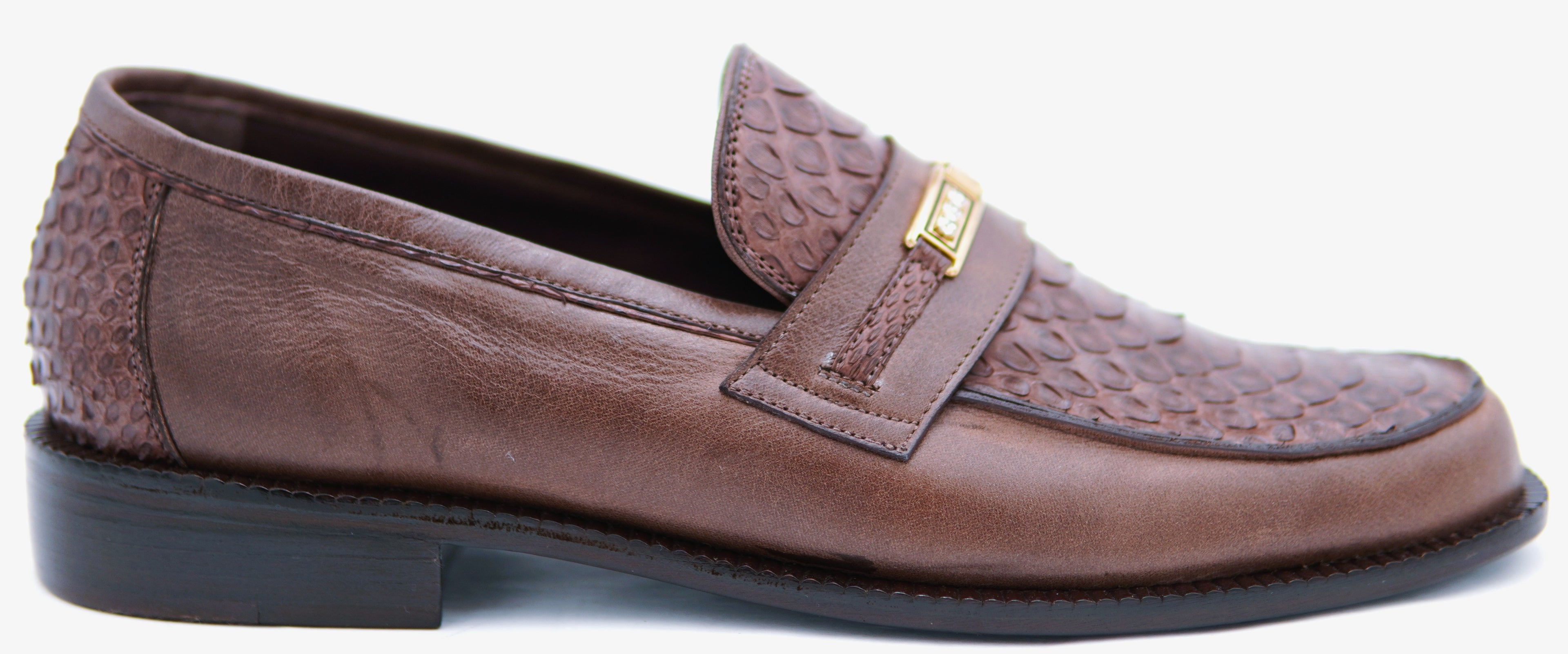 Python & Leather Loafer Dress Shoe