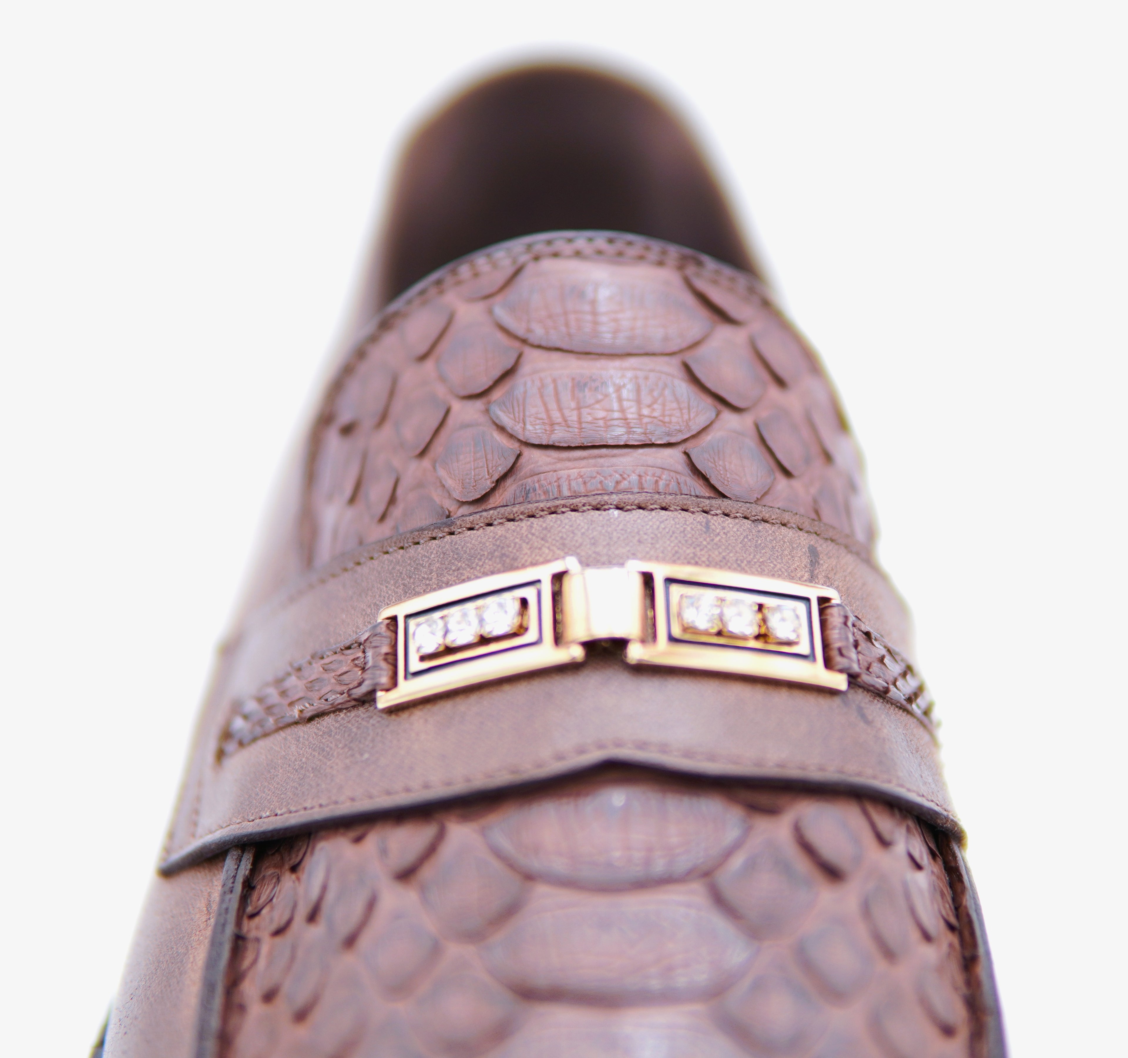 Python & Leather Loafer Dress Shoe