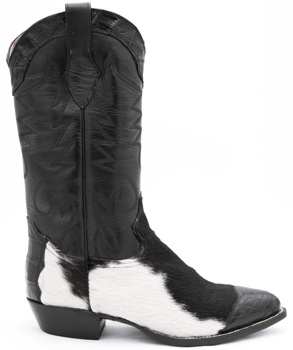 Cowhide Hair & Caiman Western Boots