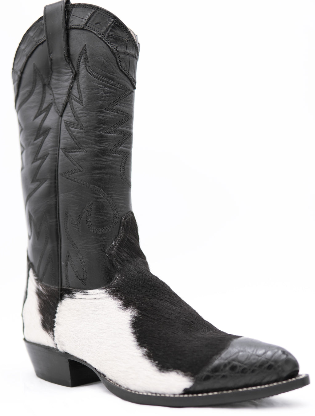 Cowhide Hair & Caiman Western Boots