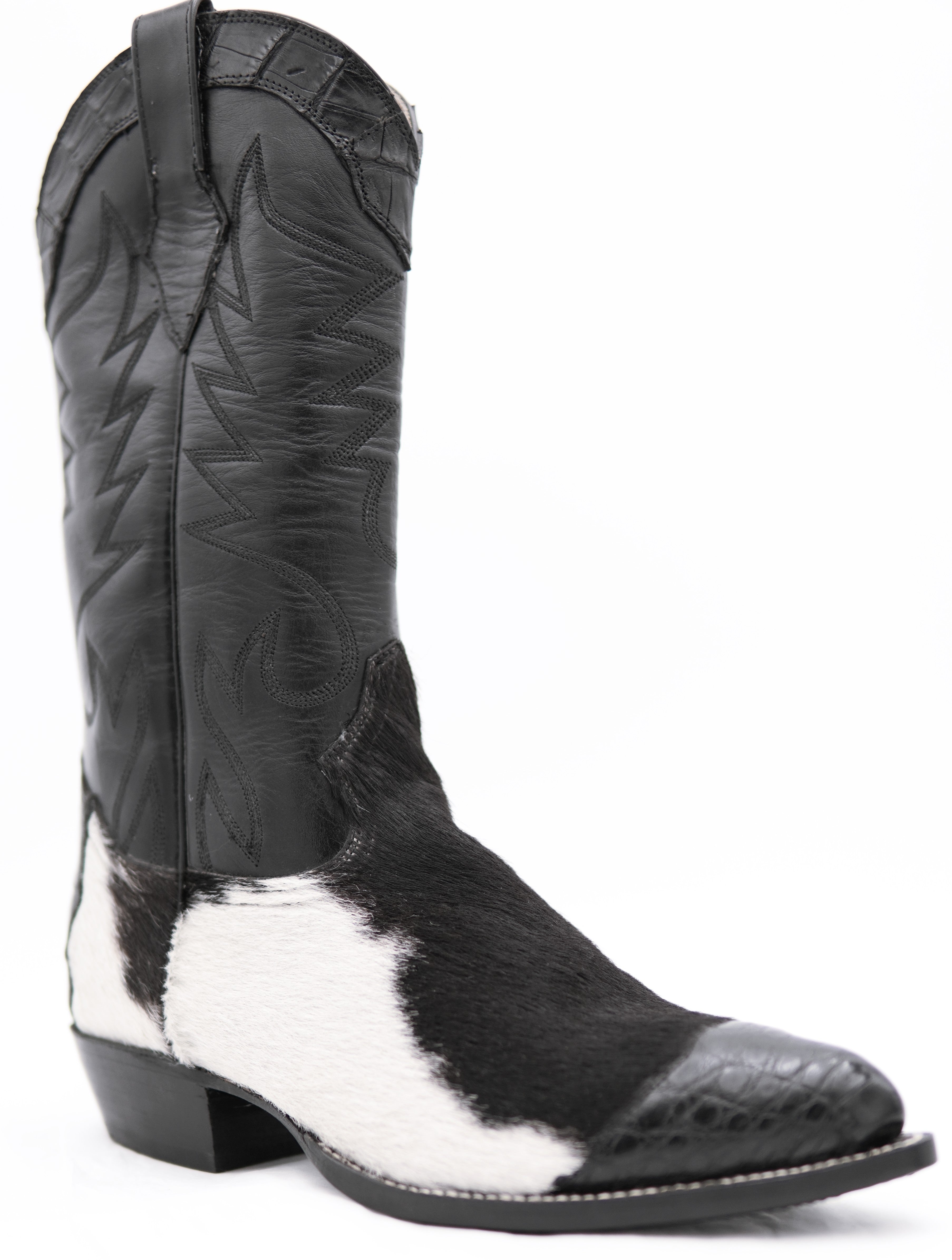 Cowhide Hair & Caiman Western Boots